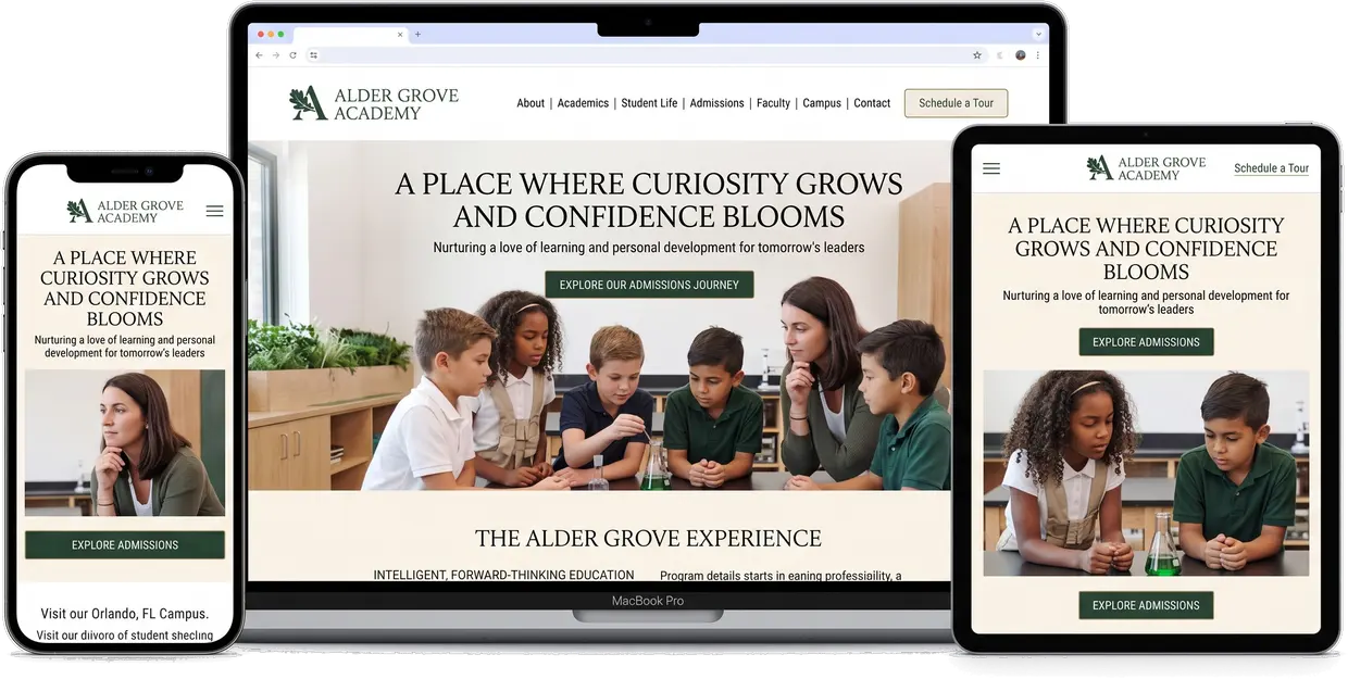 Alder Grove Academy — website design by Orlando Website Design