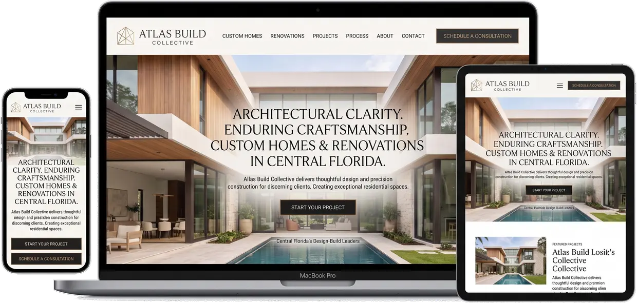 Atlas Build Collective — website design by Orlando Website Design