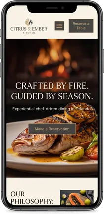 Citrus & Ember Kitchen — website design by Orlando Website Design