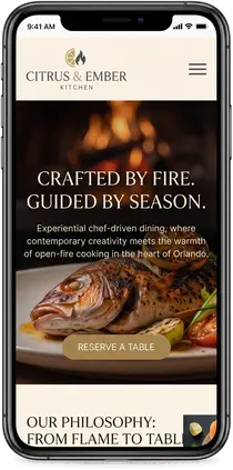 Citrus & Ember Kitchen — website design by Orlando Website Design