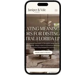 Juniper & Vale Interiors — website design by Orlando Website Design