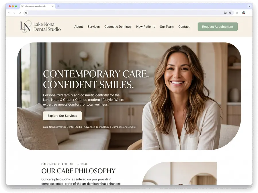 Lake Nona Dental Studio — website design by Orlando Website Design