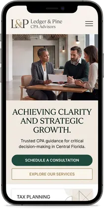Ledger & Pine CPA Advisors — website design by Orlando Website Design