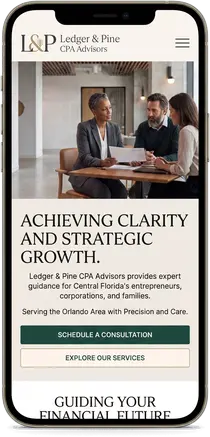 Ledger & Pine CPA Advisors — website design by Orlando Website Design