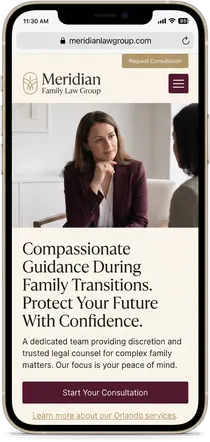 Meridian Family Law Group — website design by Orlando Website Design