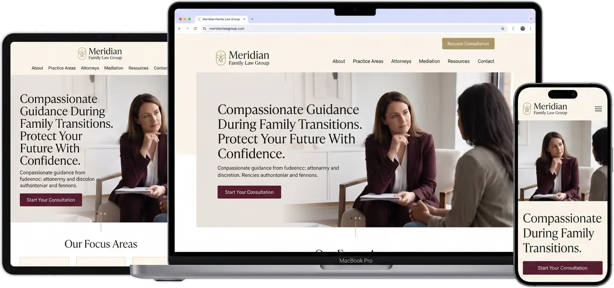 Meridian Family Law Group — website design by Orlando Website Design