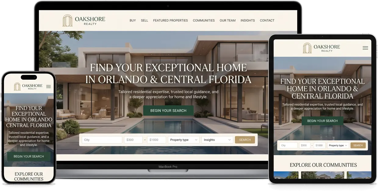 Oakshore Realty — website design by Orlando Website Design