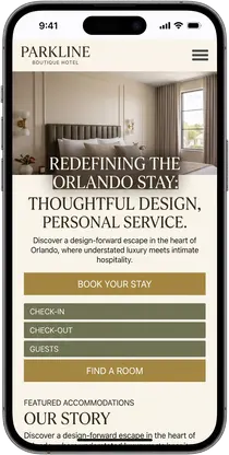 Parkline Boutique Hotel — website design by Orlando Website Design