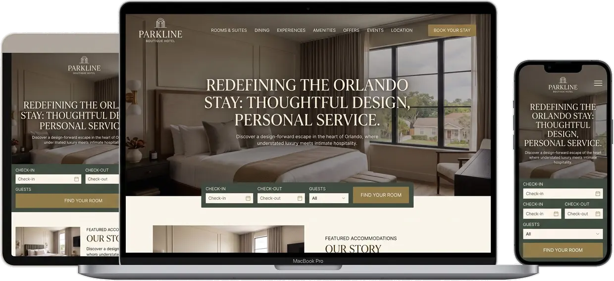 Parkline Boutique Hotel — website design by Orlando Website Design