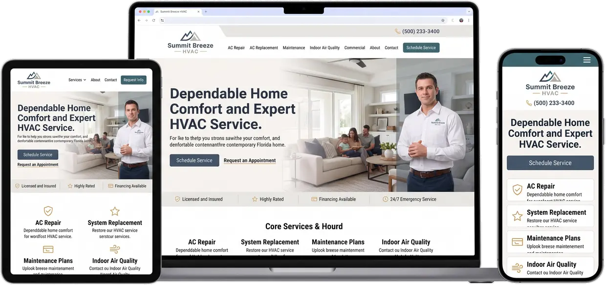 Summit Breeze HVAC — website design by Orlando Website Design