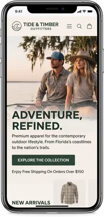 Tide & Timber Outfitters — website design by Orlando Website Design