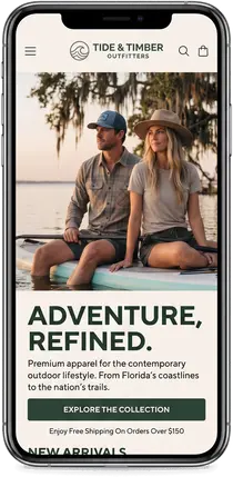 Tide & Timber Outfitters — website design by Orlando Website Design